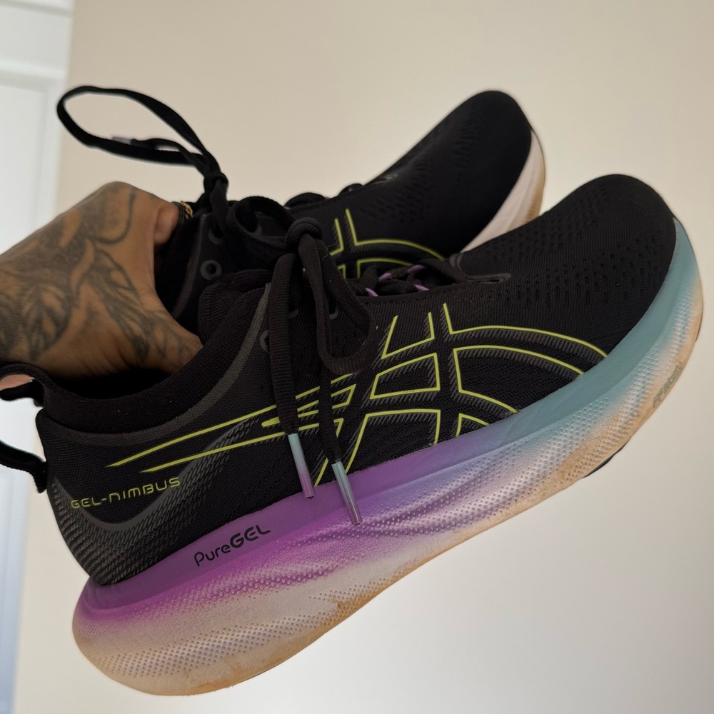 ASICS Women's Gel-Nimbus 25 Running Shoes Black/Glow Yellow